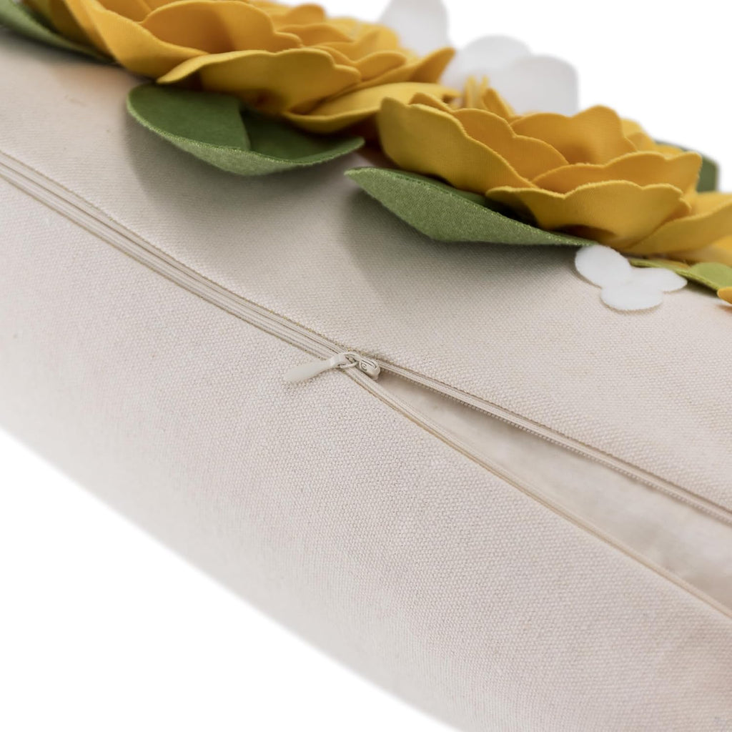 Vintage 3D Flower Throw Pillow Cover