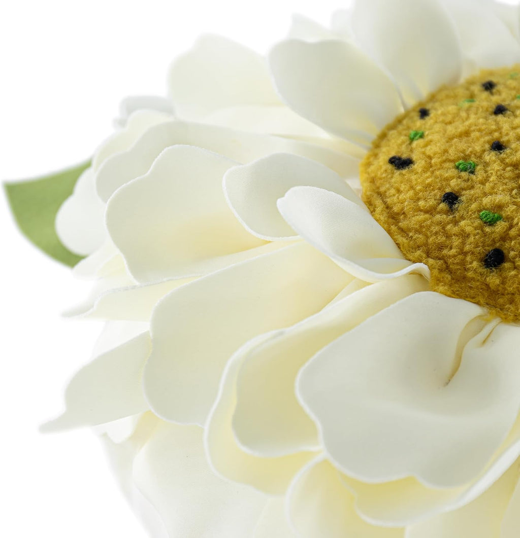 VG|creamy-white|3D Flower Design Round Throw Pillow Flower Decorative Floral Cushion