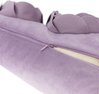 VG|purple|3D Flower Throw Pillow Cover Handmade Floral Soft Velvet Lumbar Cushion for Bed Living Room Chair Couch Decor Gold