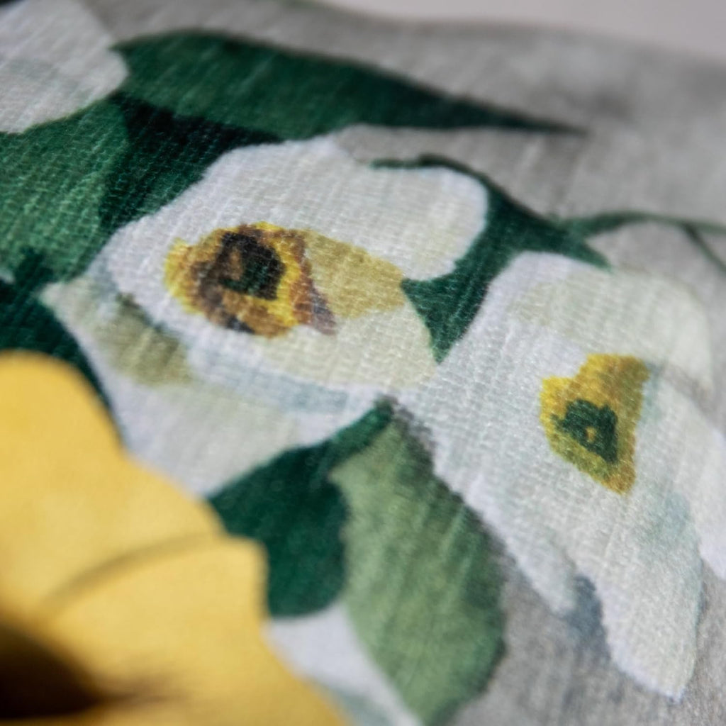 VG|yellow-flowers|3D Flower Lumbar Throw Pillow Covers White