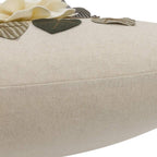VG|brown|Decorative 3D Flower Throw Pillow Cover Handmade Floral Accent Cushion Case for Living Room Sofa Couch Chair Gray