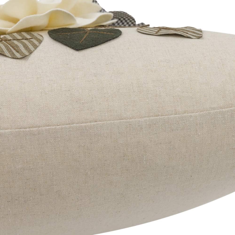 Decorative 3D Flower Throw Pillow Cover Handmade Floral Accent Cushion Case for Living Room Sofa Couch Chair Gray