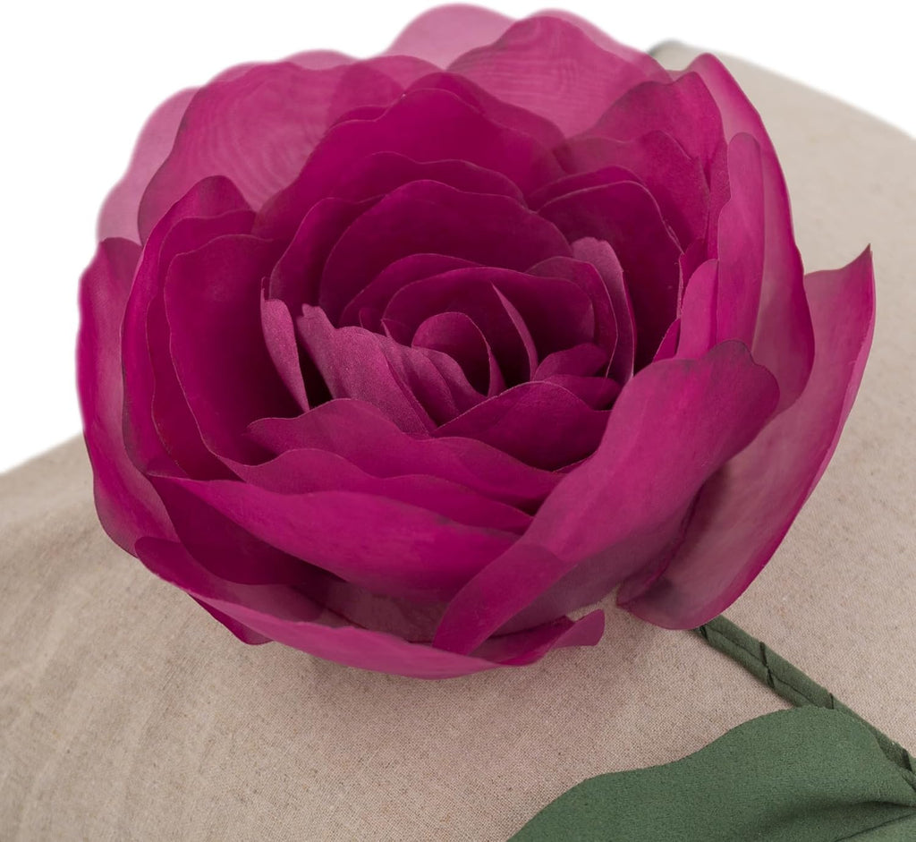 VG|rose-red|Yarn Rose Throw Pillow Cover