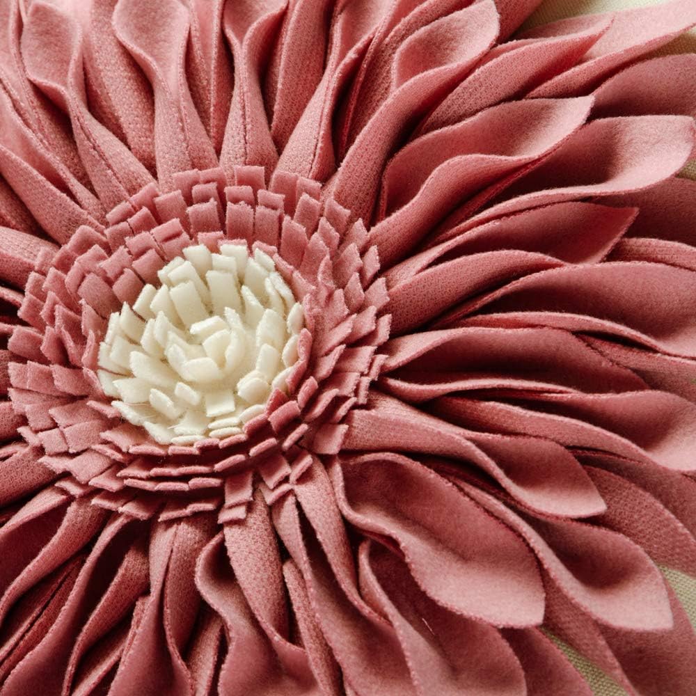 VG|pink-dark-pink-white-canvas|3D Sunflowers Throw Pillow Cover Wine Red