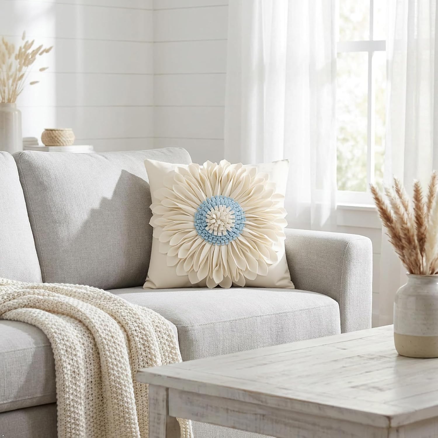 VG|white-beige|3D Sunflowers Throw Pillow Cover Wine Red
