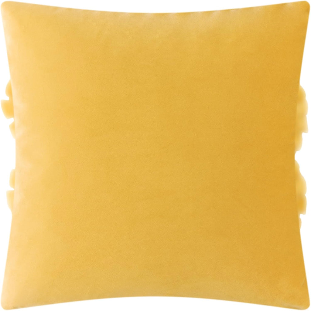 VG|yellow|Handmade 3D Flower Throw Pillow Cover