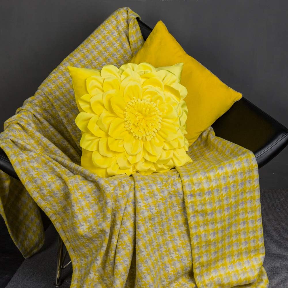 VG|egg-yellow|3D Flower Throw Pillow Covers