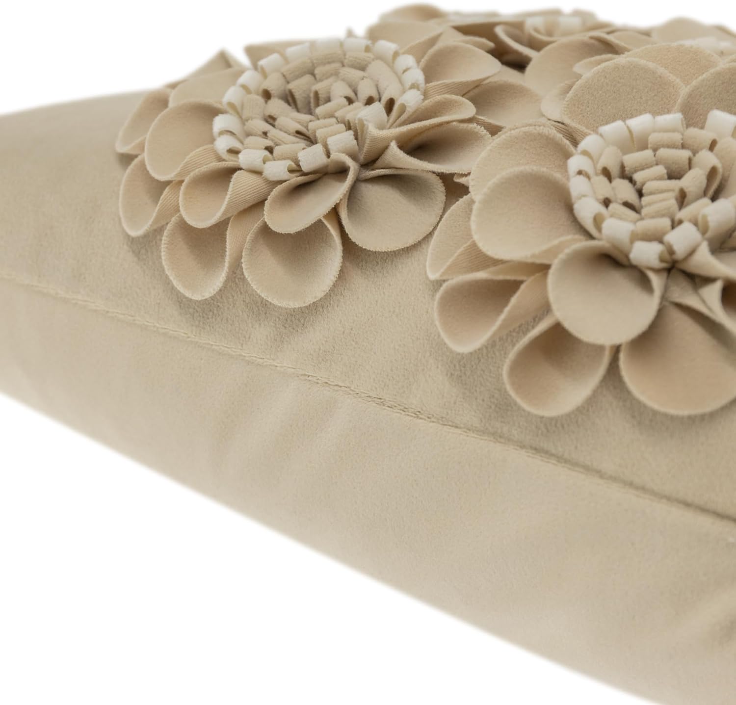 VG|camel|Handmade 3D Flower Throw Pillow Cover