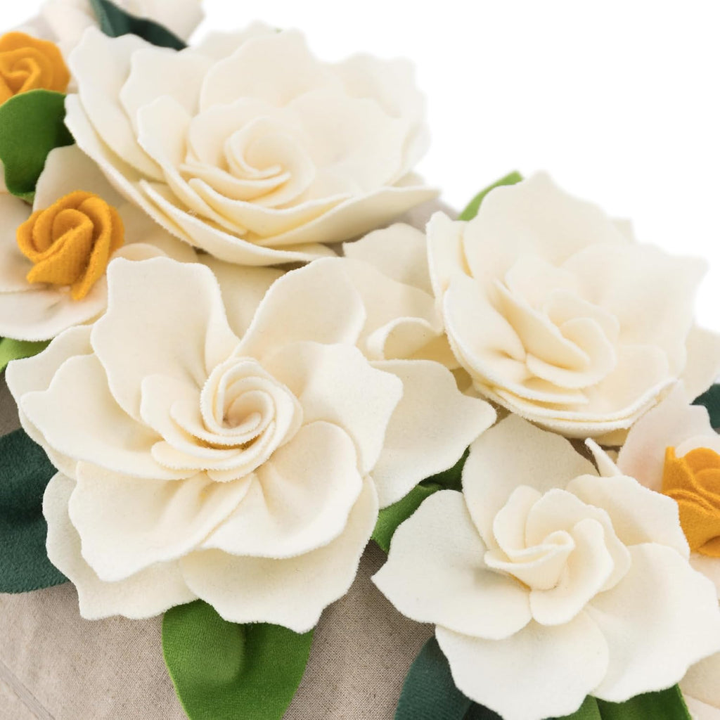 Decorative 3D Floral Throw Pillow Cover Roses Design