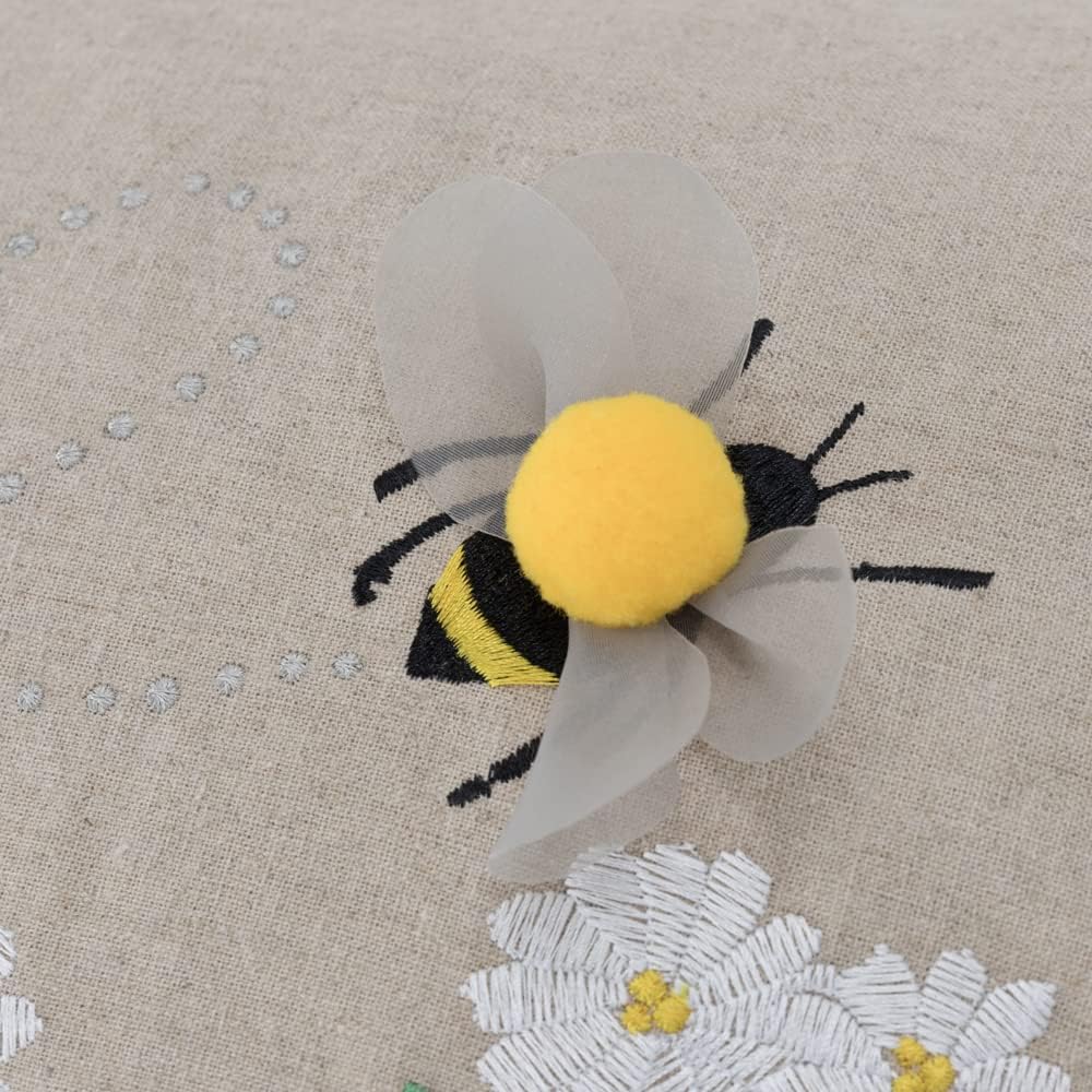 VG|bee|Happy Embroidery Throw Pillow Cover