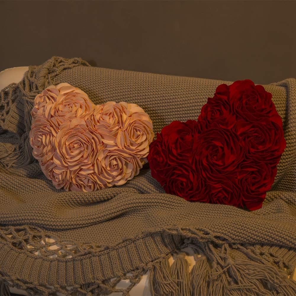 Heart Flower Throw Pillow Covers