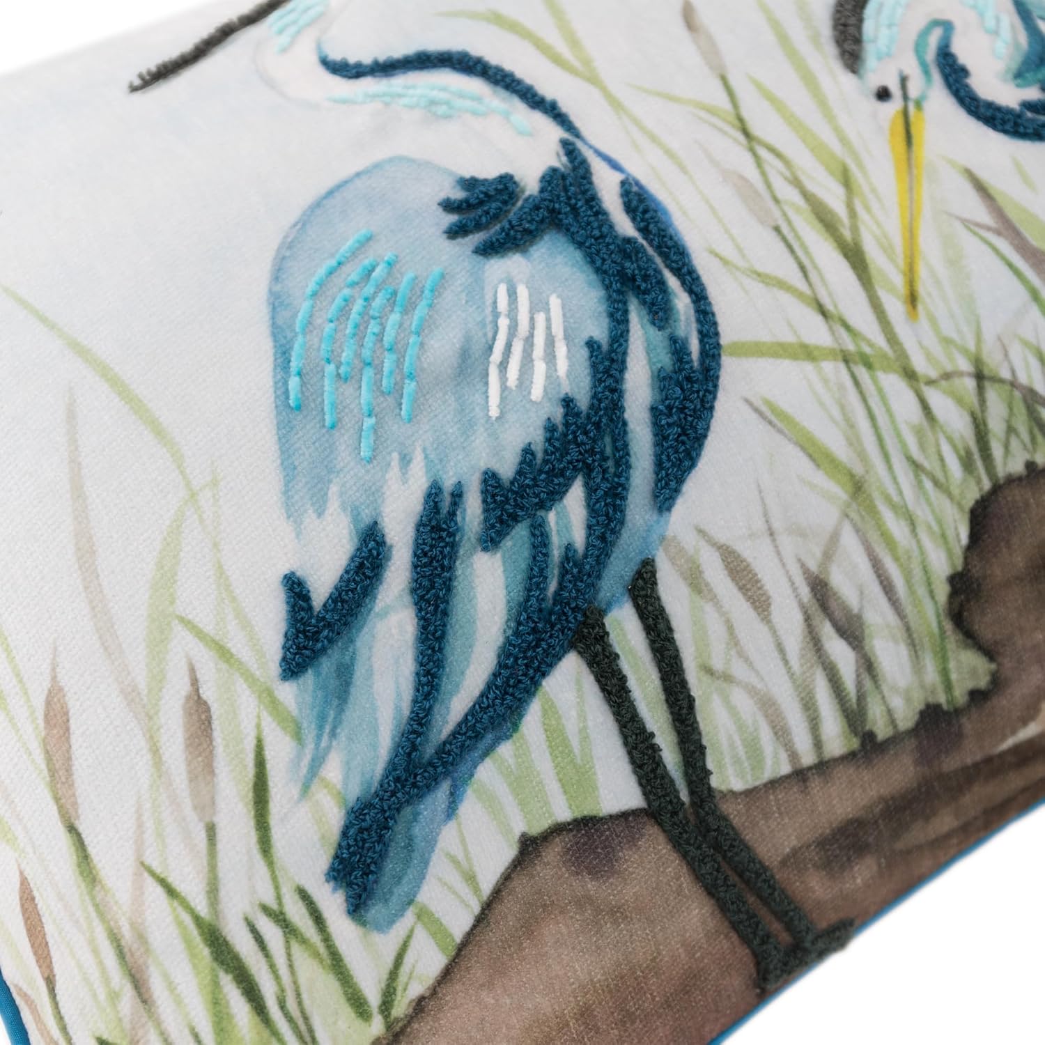 Embroidery Birds Throw Pillow Cover
