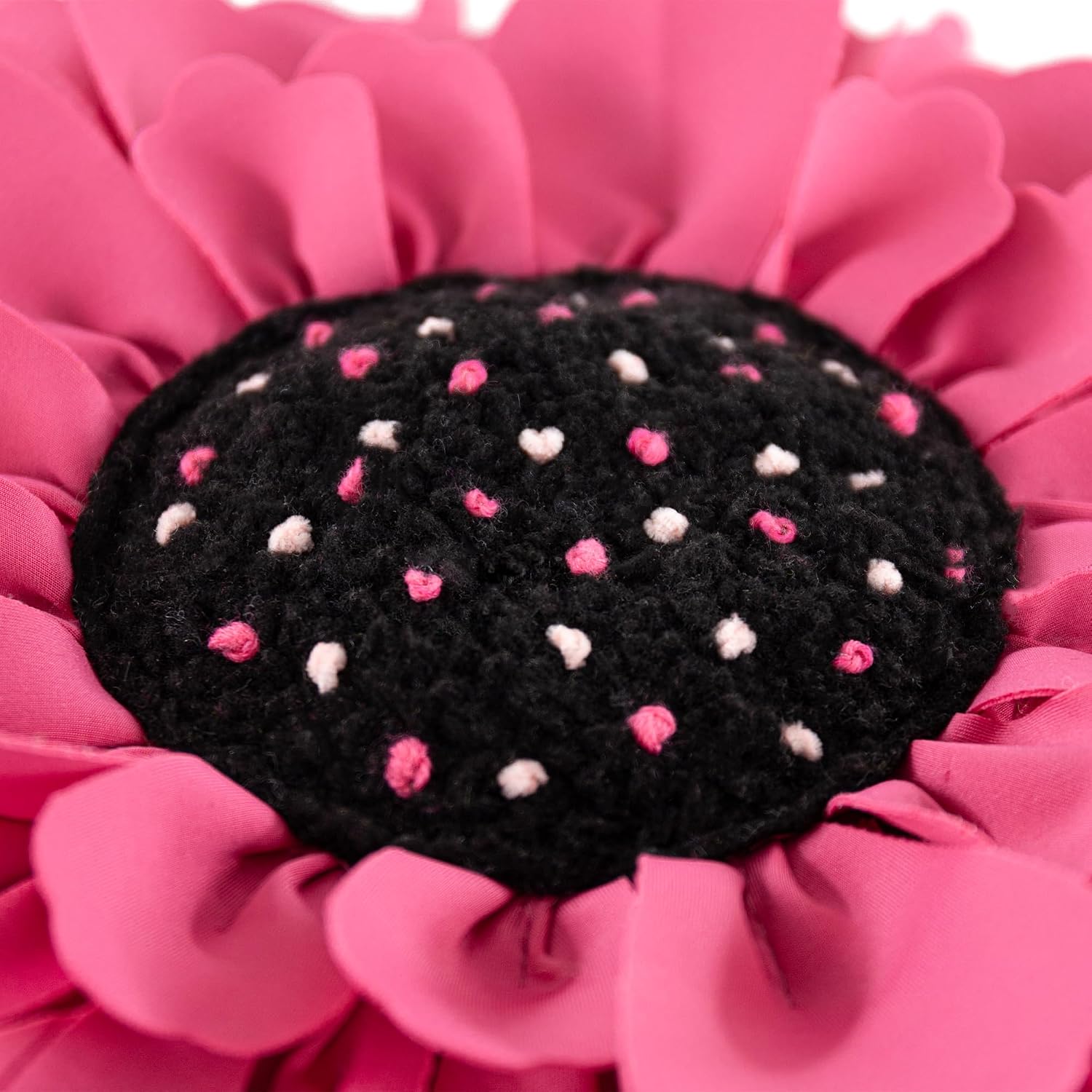 VG|hot-pink|Decorative 3D Flower Throw Pillow Cover Creamy