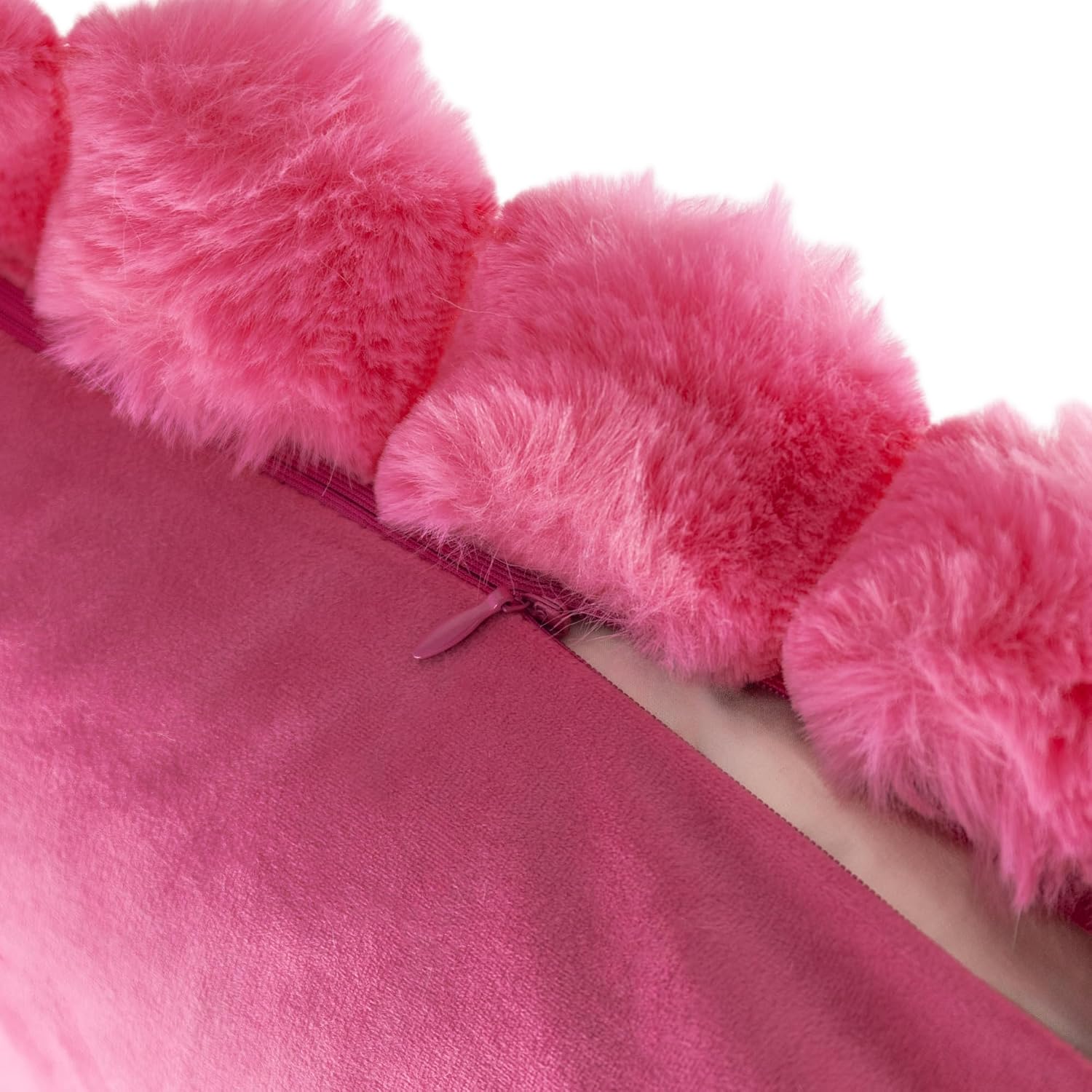 VG|rose-red|Solid Throw Pillow Cover , Velvet