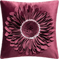 VG|red-wine-red|3D Sunflowers Throw Pillow Cover Wine Red