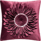 VG|red-wine-red|3D Sunflowers Throw Pillow Cover Wine Red