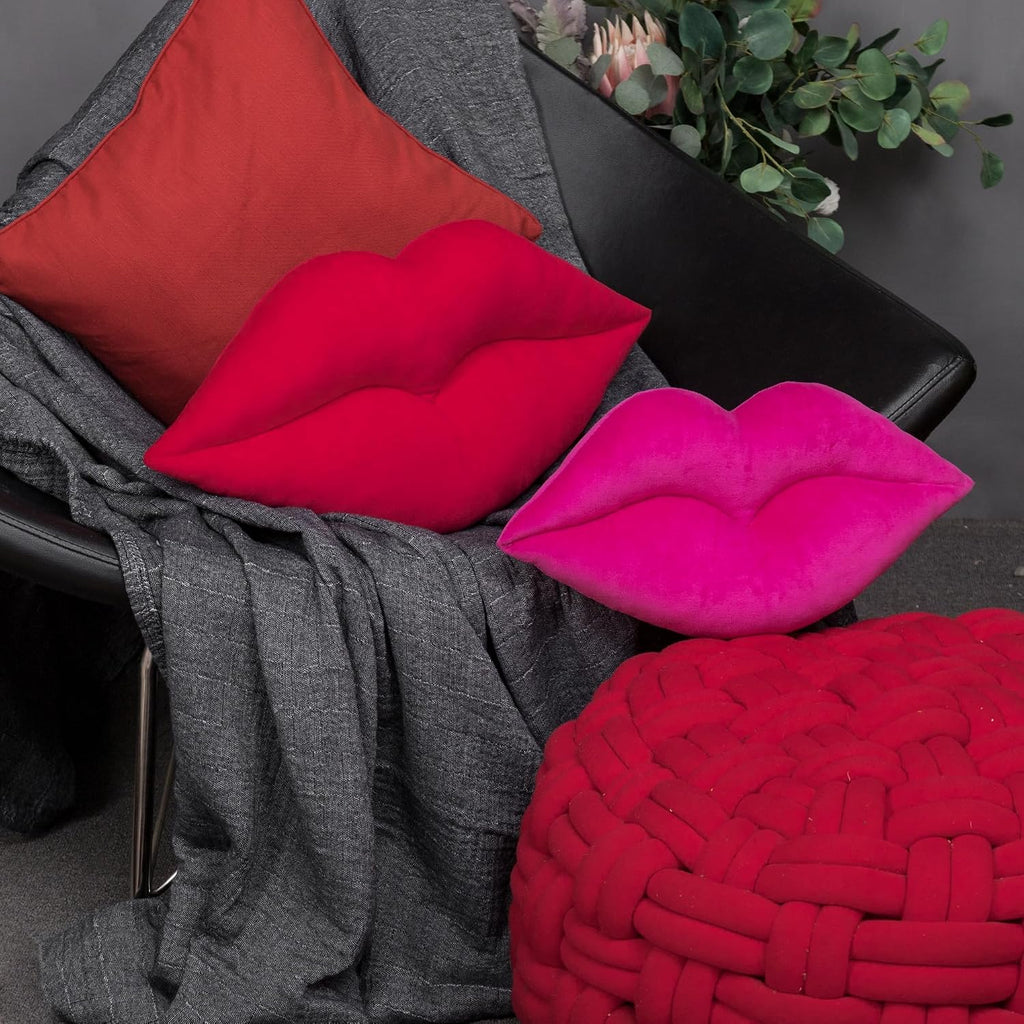 VG|red|3D Lip Throw Pillow Cute Decorative Pillow Soft Cushion for Sofa Couch Bed Home Decor Girls