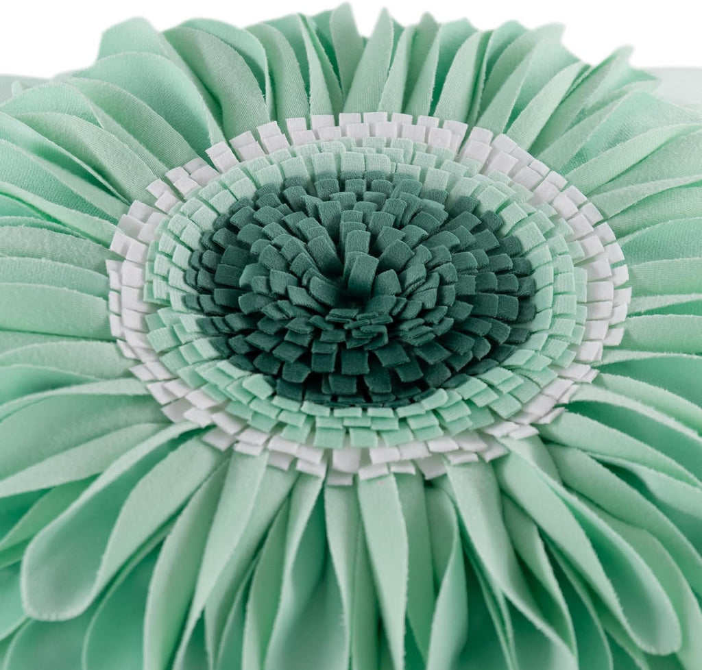 VG|green-mint-green|3D Sunflowers Throw Pillow Cover Wine Red