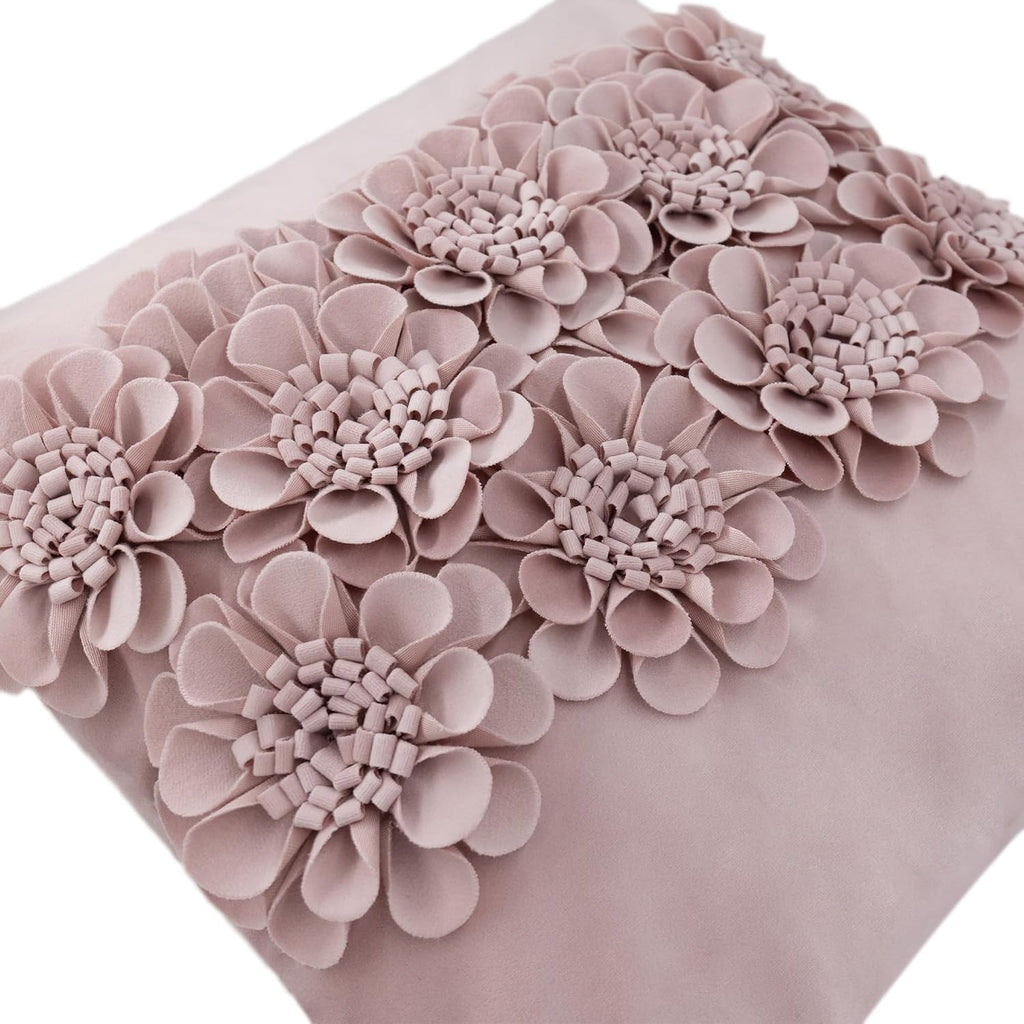 VG|dusty-pink|Handmade 3D Flower Throw Pillow Cover