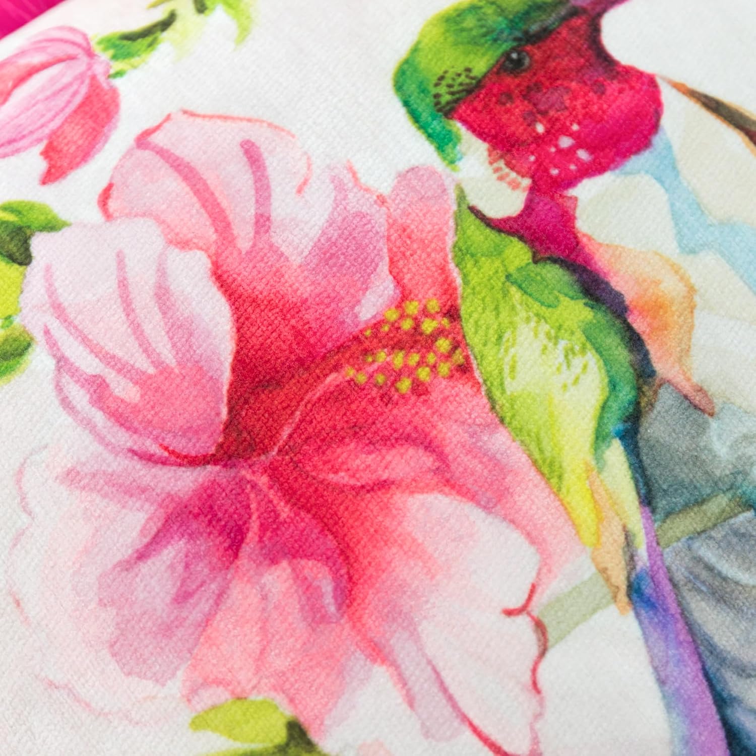 VG|hot-pink-hummingbird-2|ove irds Throw Pi ow Cover ue Green