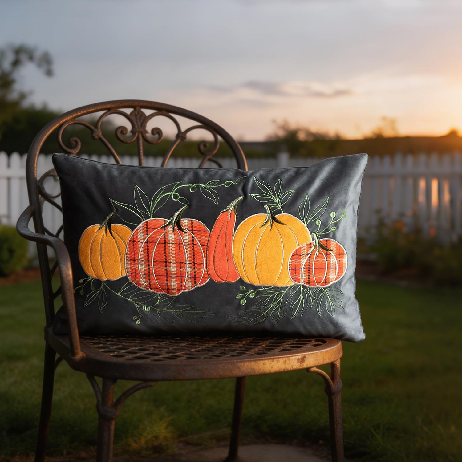 Hallowmas Pumpkin Throw Pillow Cover, Orange