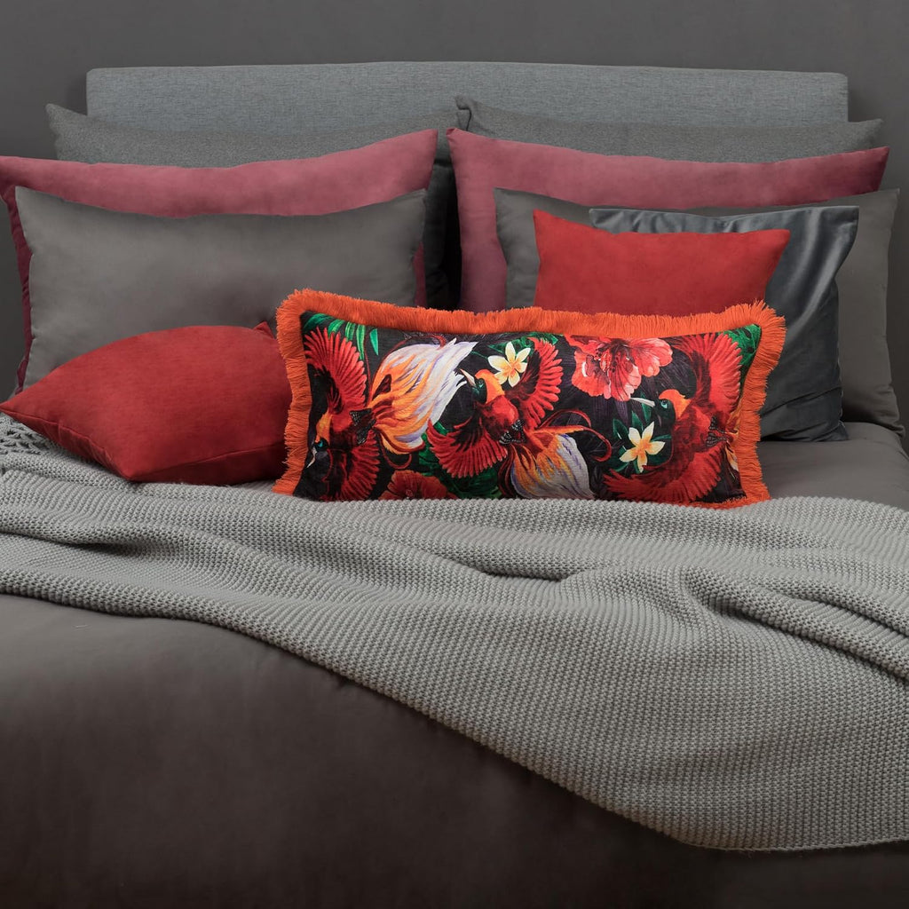 VG|red|Parrot Throw Pillow Cover Soft Pillow Case Decorative Cushion Cover for Sofa Couch Chair Bed Living Room