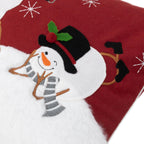 Christmas Throw Pillow Cover Applique Santa Claus Pillow Case Embroidery Cushion Cover for Festive Sofa Couch Living Room Bed Home Decor Christmas Red