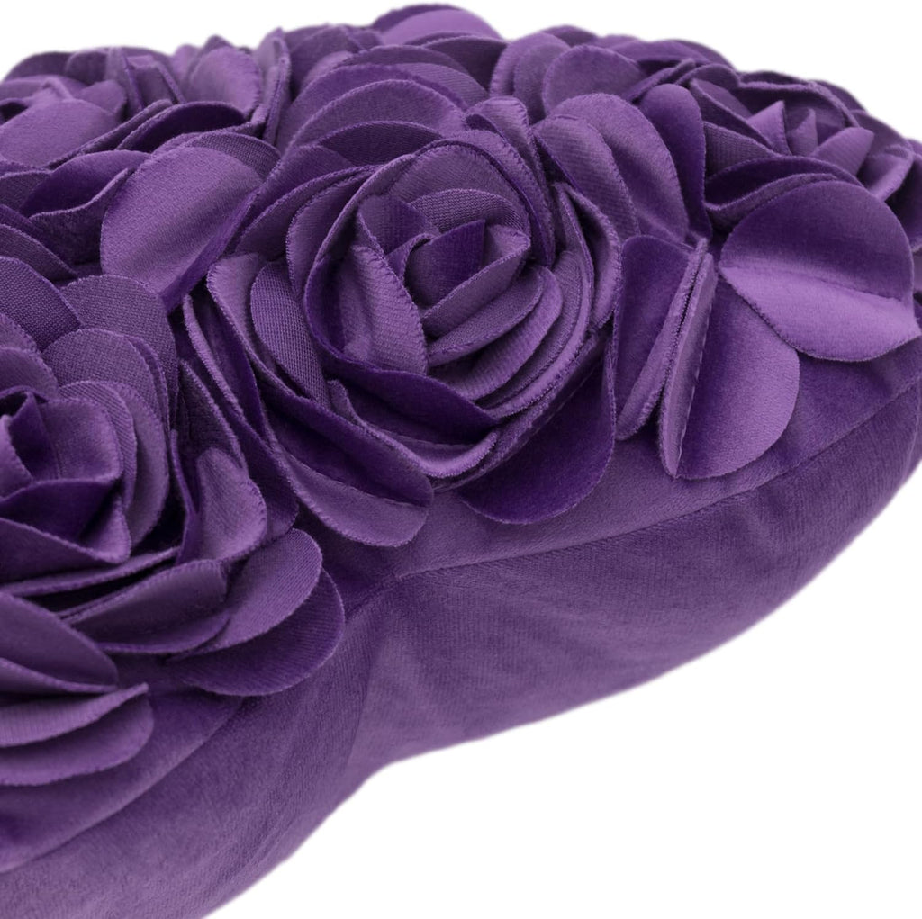 VG|purple|Heart Flower Throw Pillow Covers