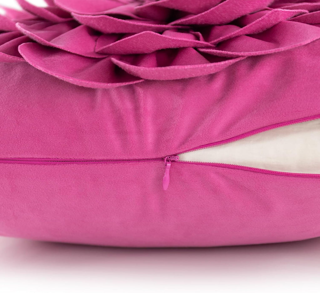 VG|fuchsia|3D Flower Throw Pillow Covers