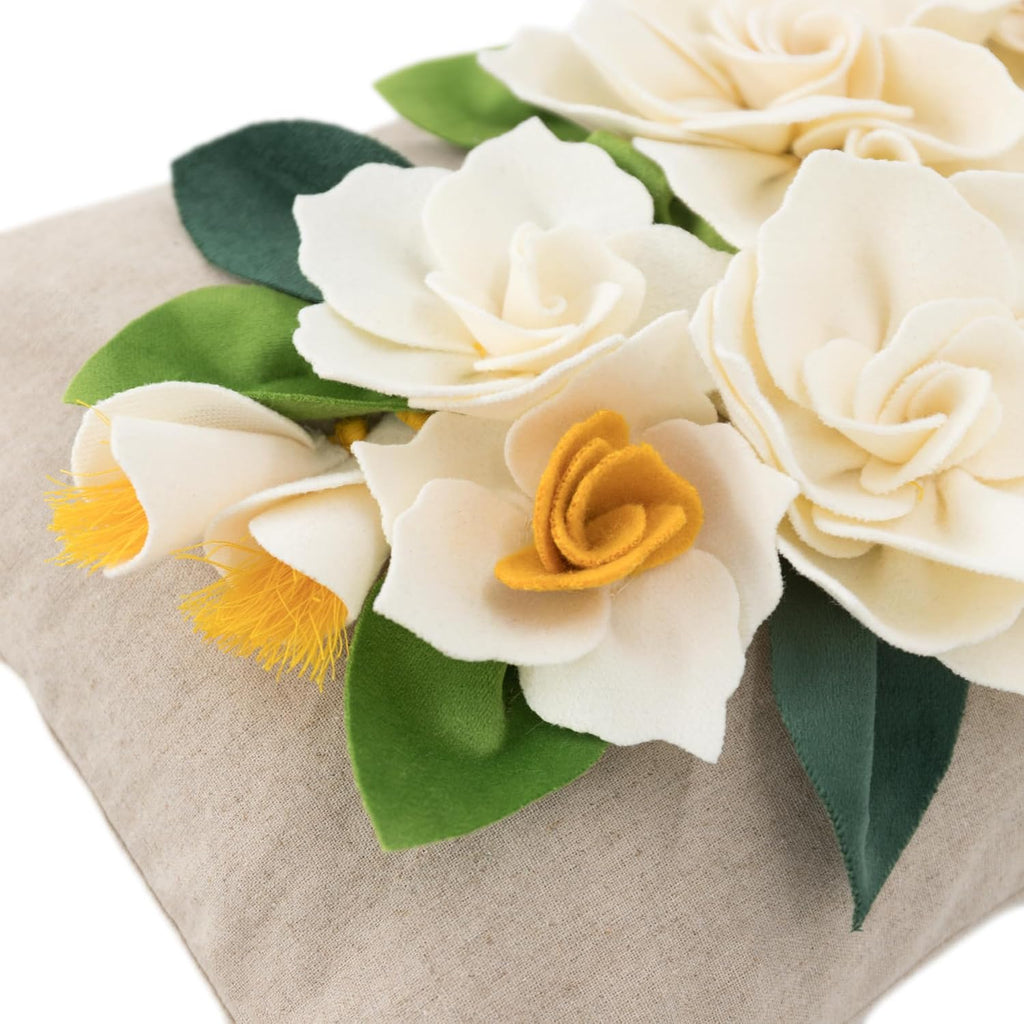 Decorative 3D Floral Throw Pillow Cover Roses Design