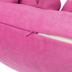 VG|hot-pink|3D Flower Throw Pillow Cover Handmade Floral Soft Velvet Lumbar Cushion for Bed Living Room Chair Couch Decor Gold