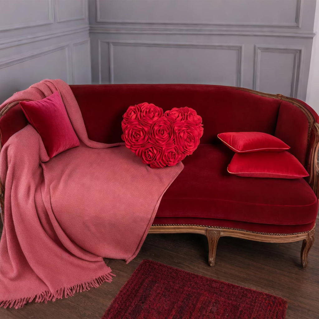 Heart Flower Throw Pillow Covers