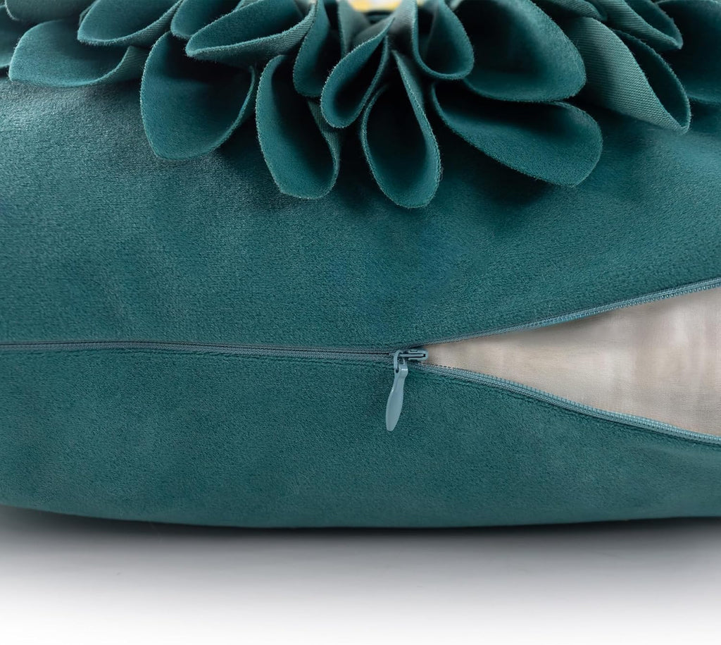 VG|green-teal-green|3D Sunflowers Throw Pillow Cover Wine Red