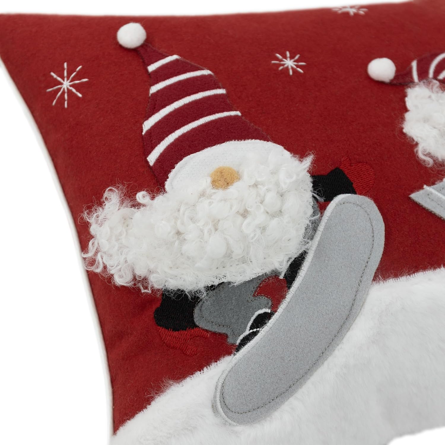 Decorative Christmas Santa Gnome Throw Pillow Cover Holiday Design
