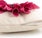 VG|hot-pink|Decorative 3D Flower Throw Pillow Cover Creamy