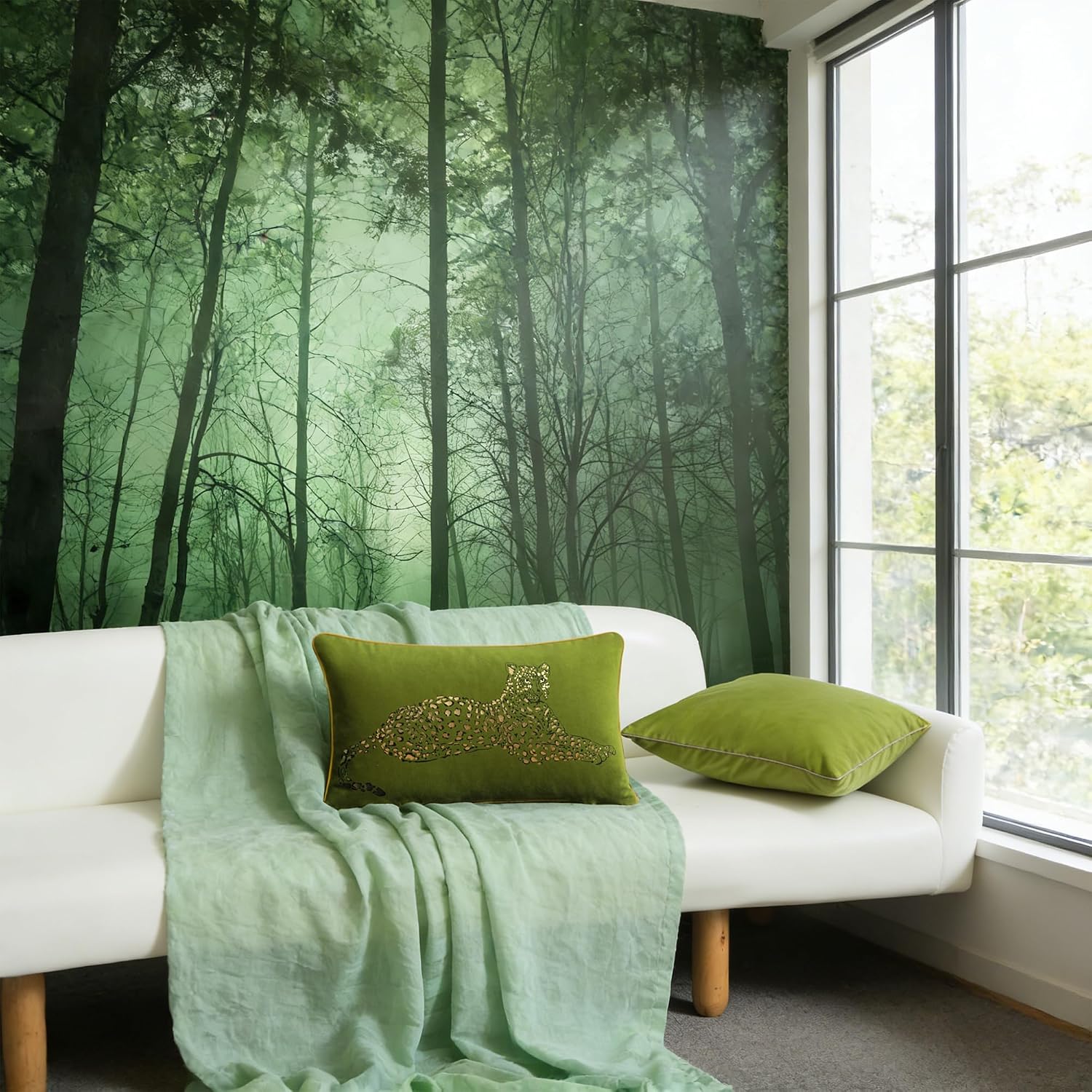 VG|green|Leopard Print Throw Pillow Cover Decorative Velvet Cushion with Gold Foil Printing for Bed Couch Chair Car