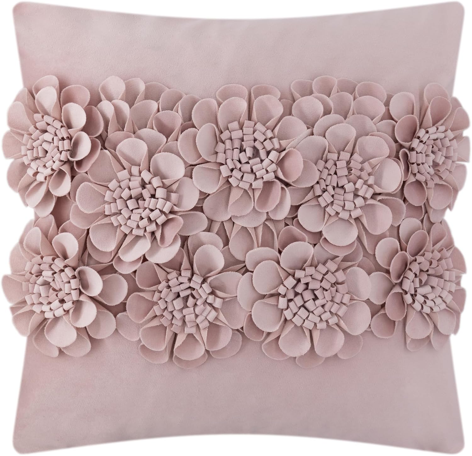 VG|dusty-pink|Handmade 3D Flower Throw Pillow Cover