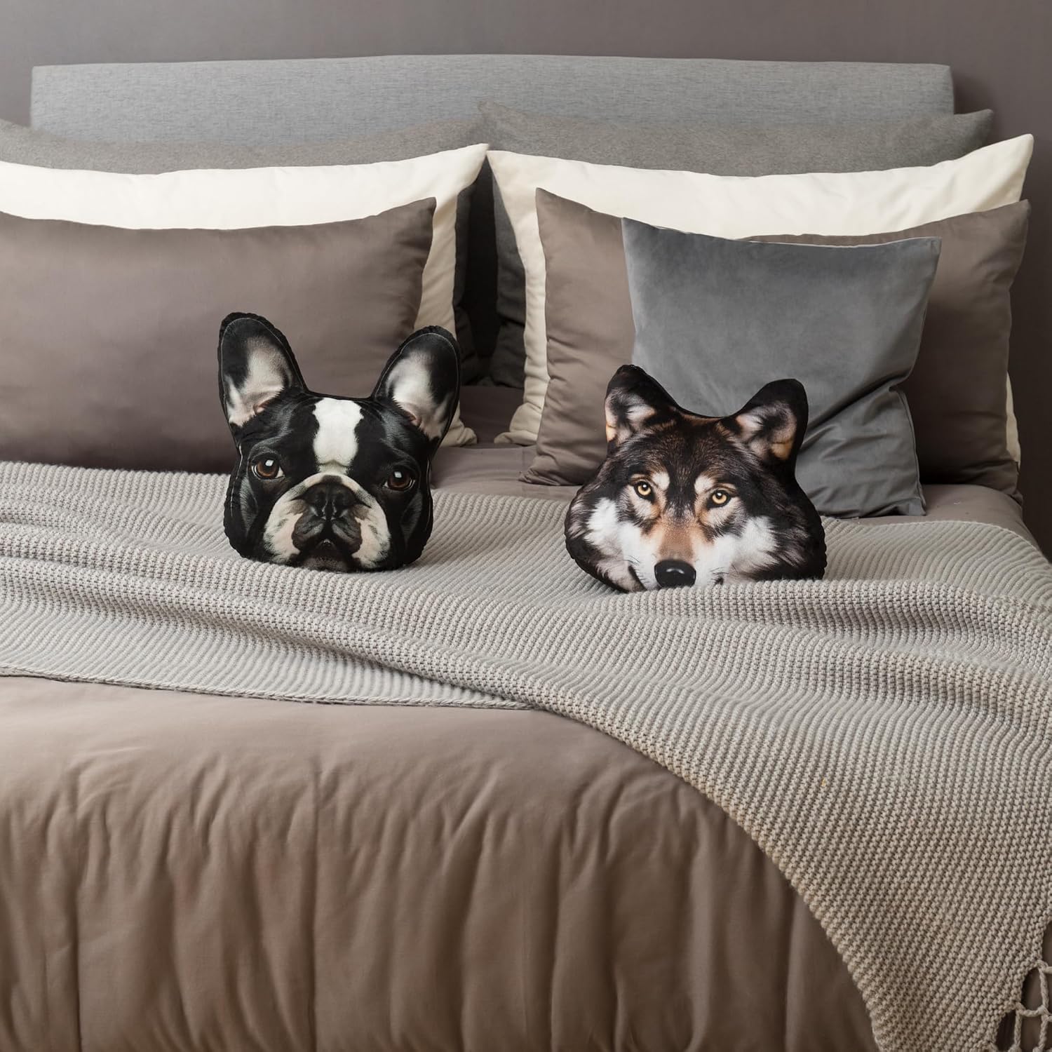 3D Dog Throw Pillow Cute Cushion Decorative Animal Pillow for Bed Sofa Living Room Chair Couch