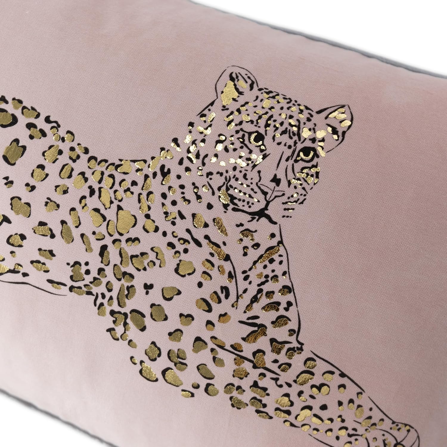 VG|rose-gold|Leopard Print Throw Pillow Cover Decorative Velvet Cushion with Gold Foil Printing for Bed Couch Chair Car