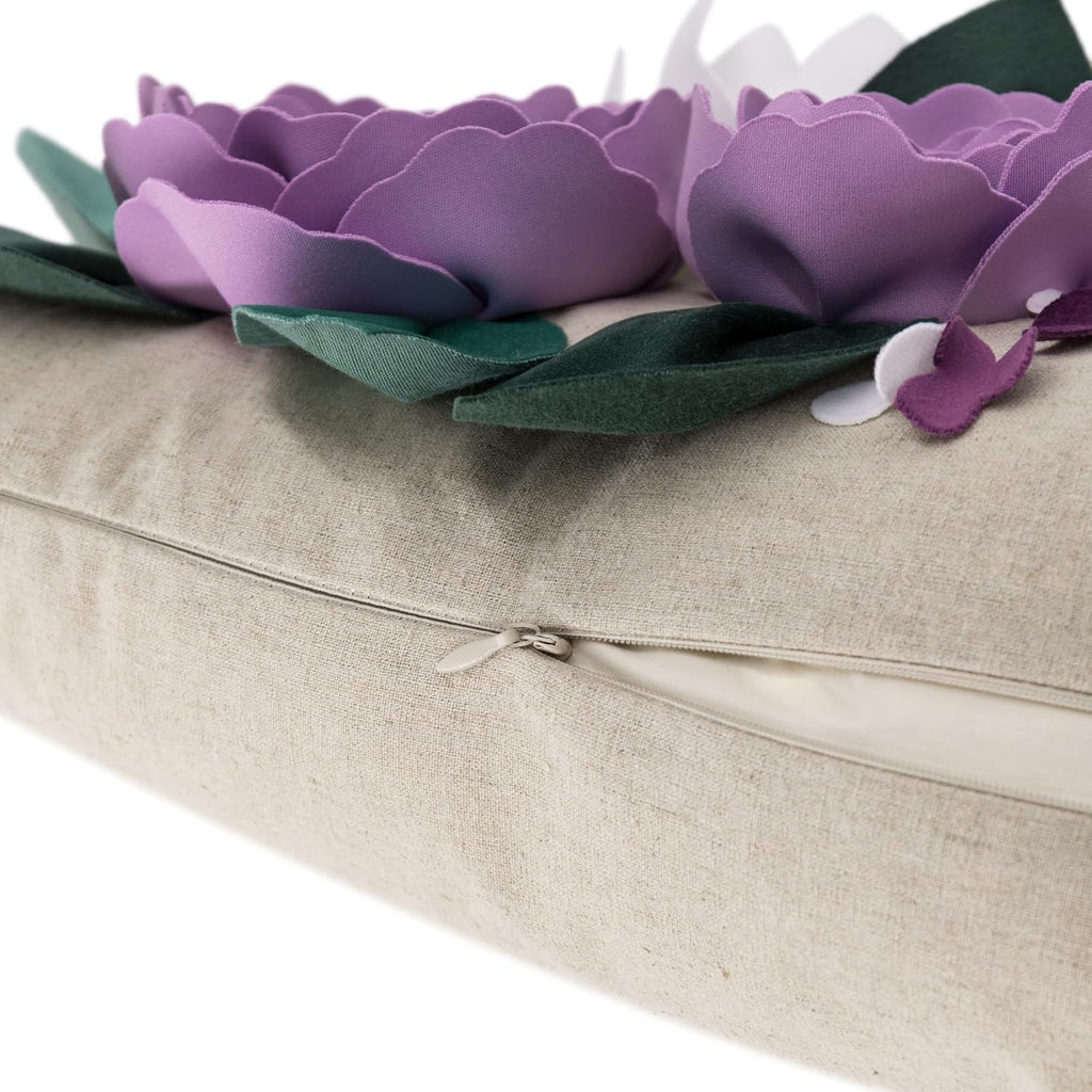 VG|b-middle-purple|3D Flower Throw Pillow Cover