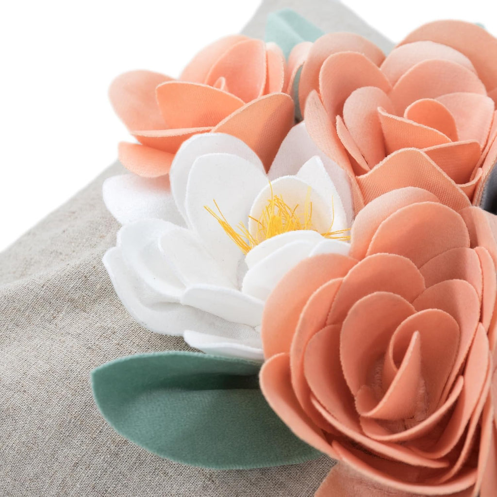 VG|3dflower-d-peach-pink|Decorative 3D Flower Throw Pillow Covers