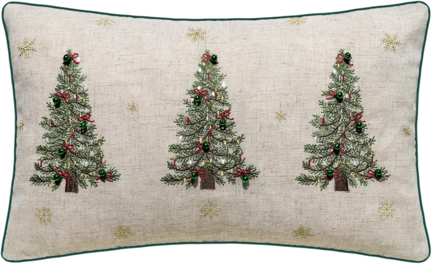Christmas Tree Embroidered Throw Pillow Cover - 20" x 12" (Pack of 1)