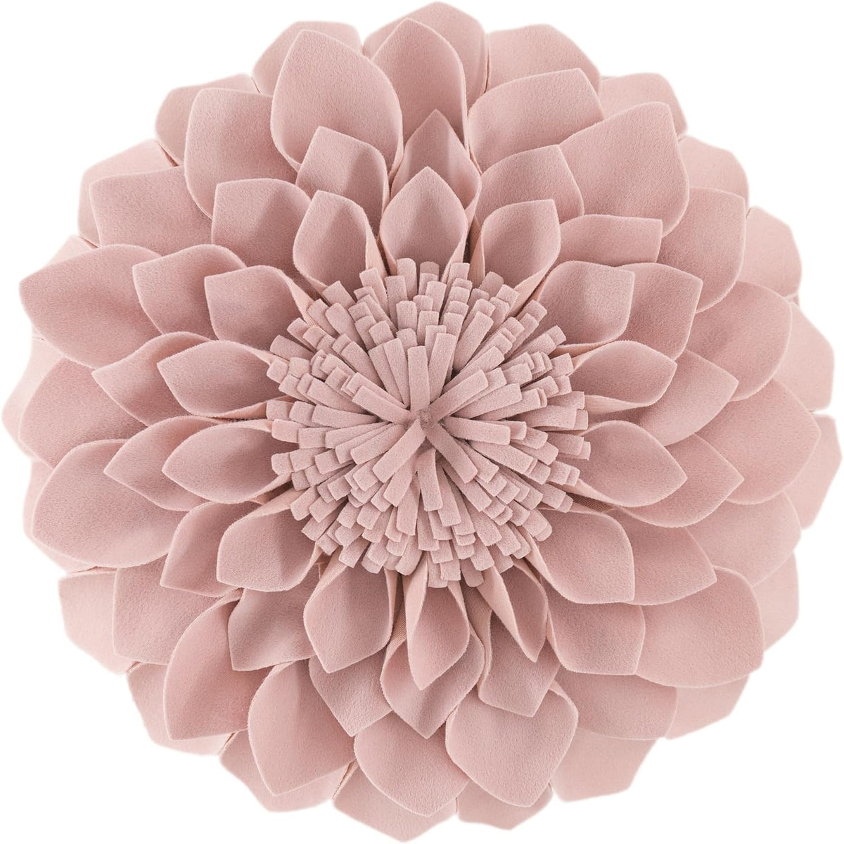 VG|rose-gold-pink|3D Flower Throw Pillow Cover Decorative Round Cushion Floral Accent Pillowcase for Bedroom Living Room Bed Couch Pink Velvet