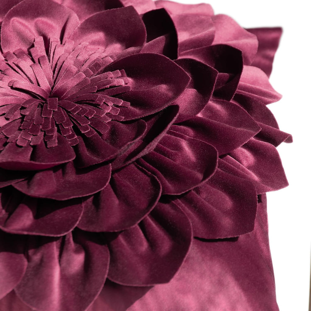 VG|wine-red|3D Flower Throw Pillow Covers