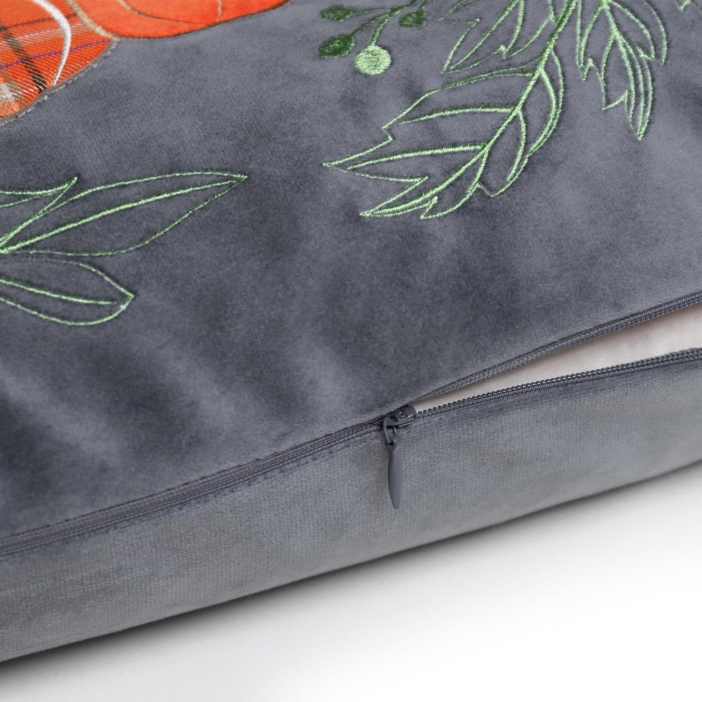 Hallowmas Pumpkin Throw Pillow Cover, Orange