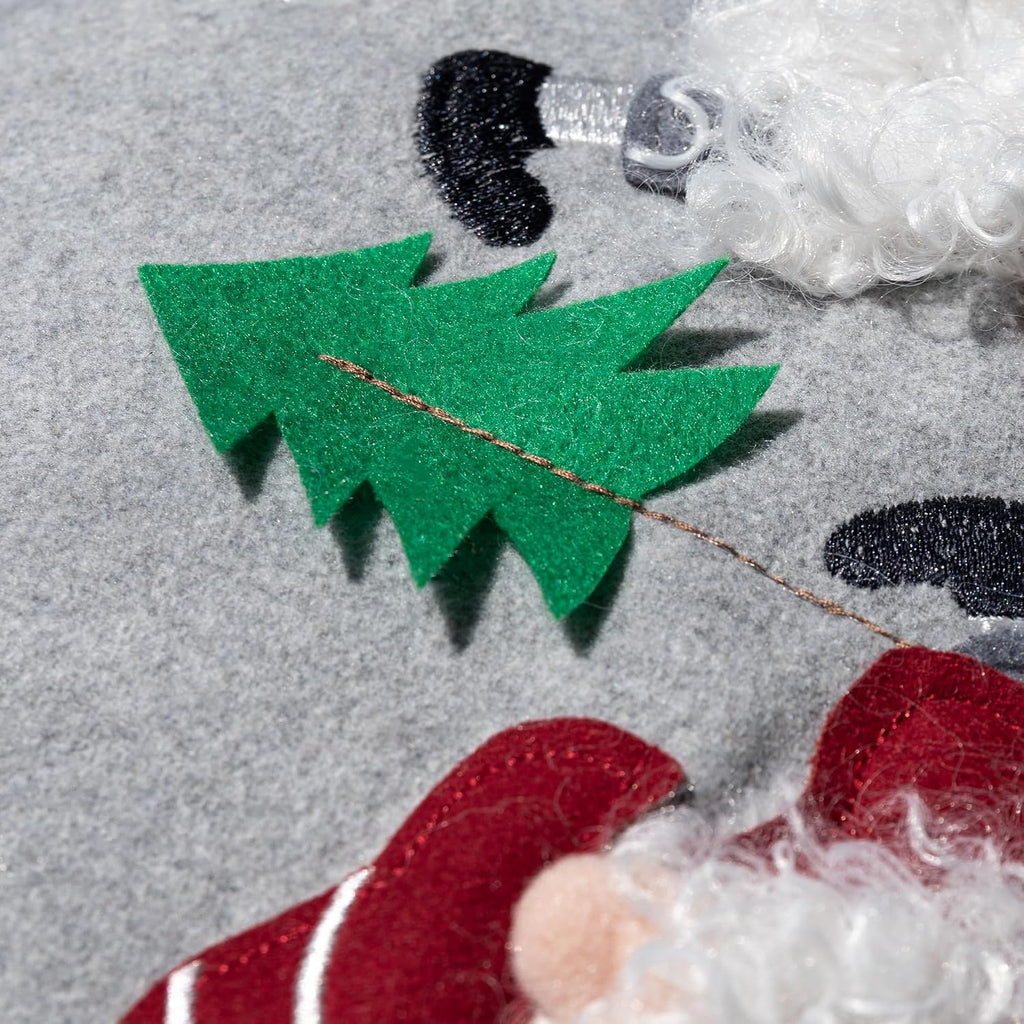 VG|5santa-gray|Decorative Christmas Santa Gnome Throw Pillow Cover Holiday Design