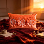 VG|orange|3D Flower Throw Pillow Cover
