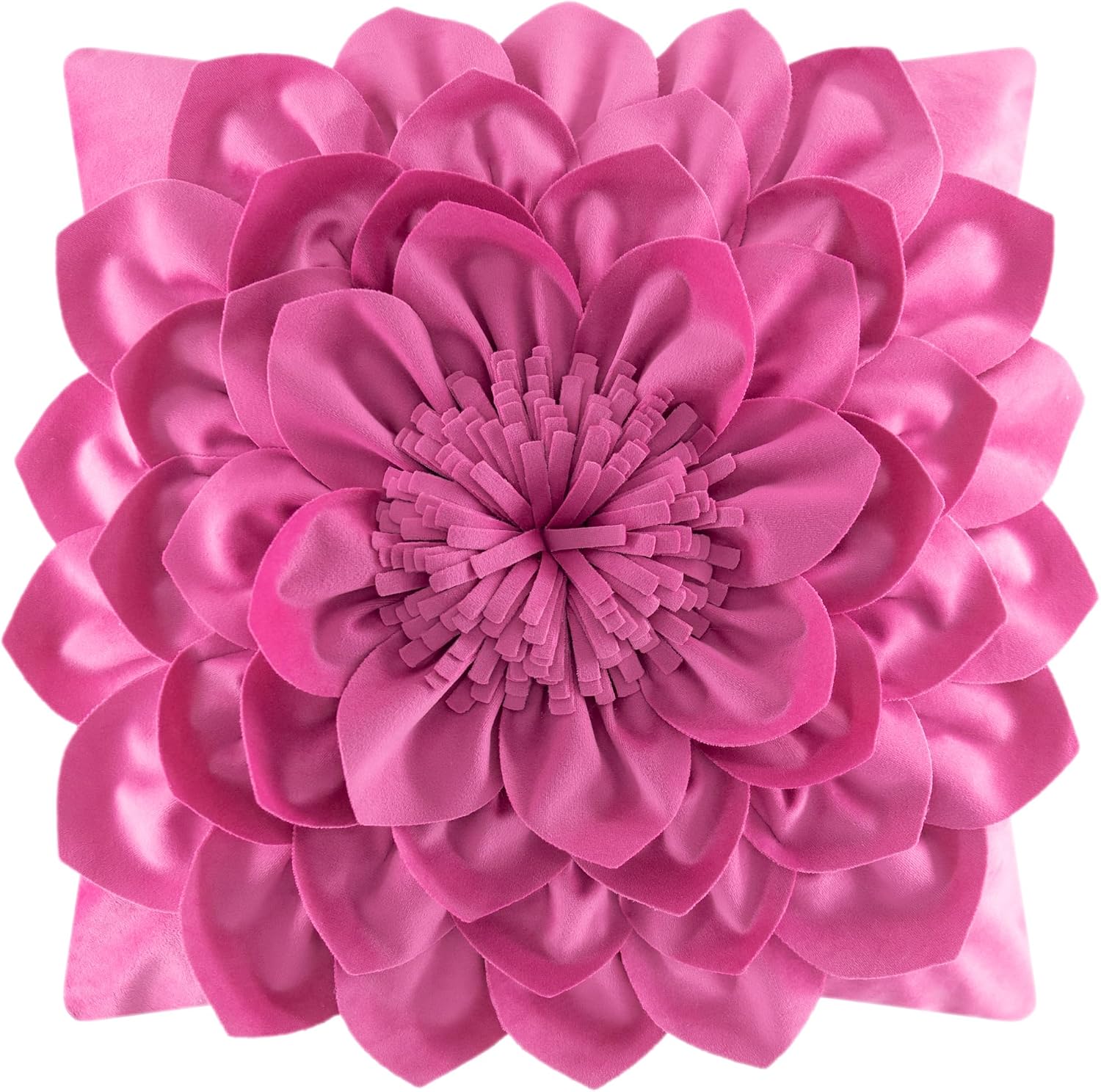 3D Flower Throw Pillow Covers - Fuchsia