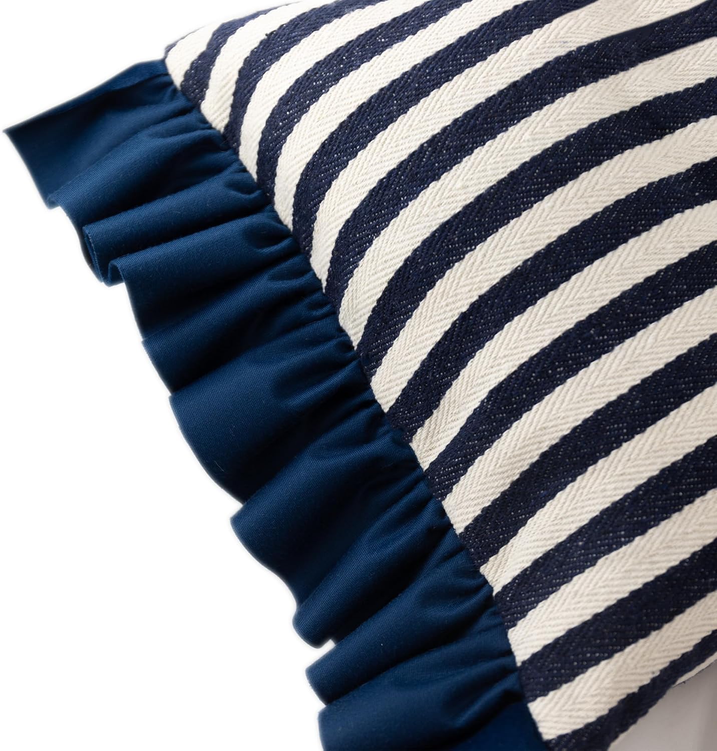 VG|navy-blue|Handmade Lace Lumbar Throw Pillow Cover