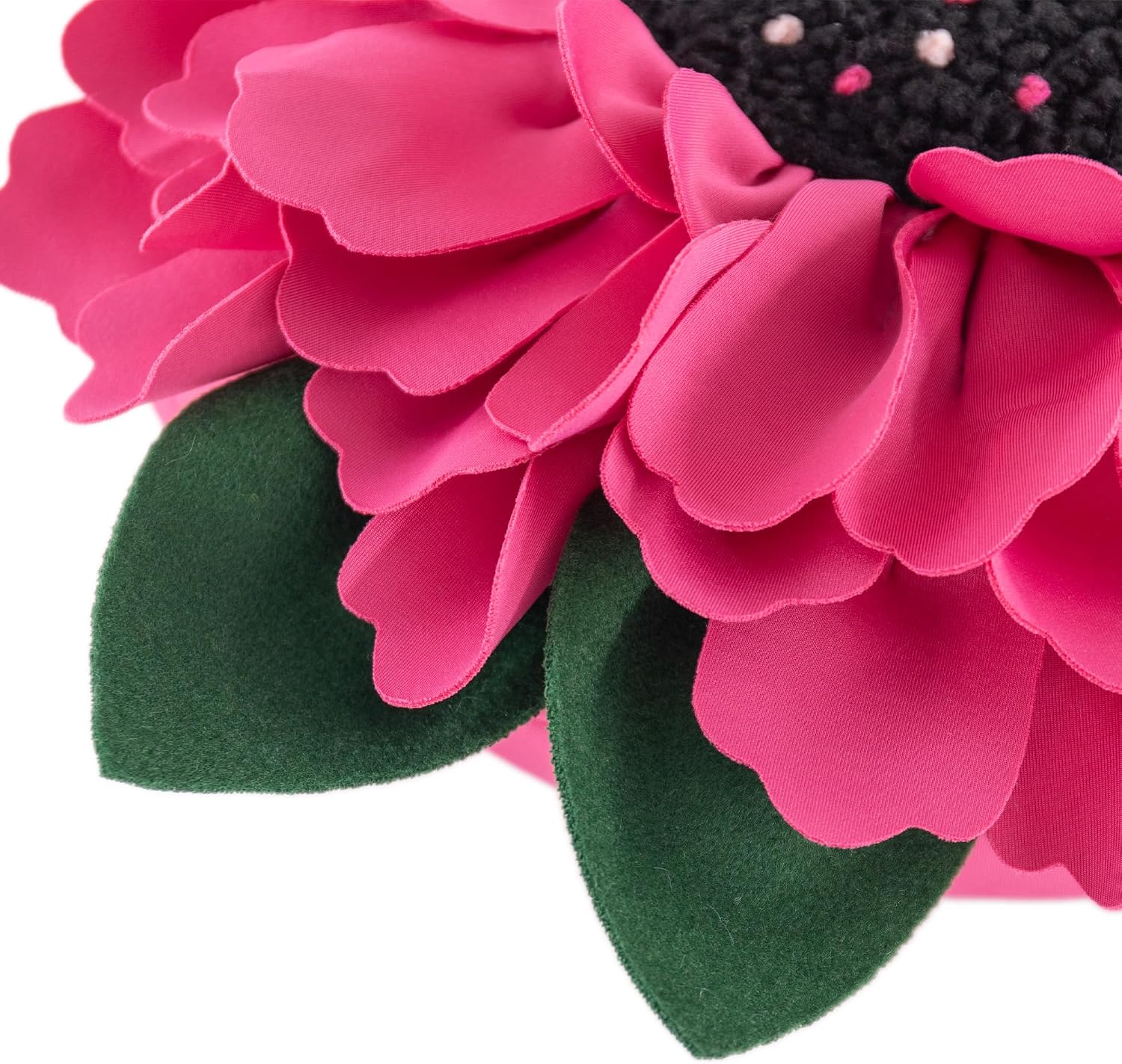 VG|fuchsia-pink|3D Flower Design Round Throw Pillow Flower Decorative Floral Cushion